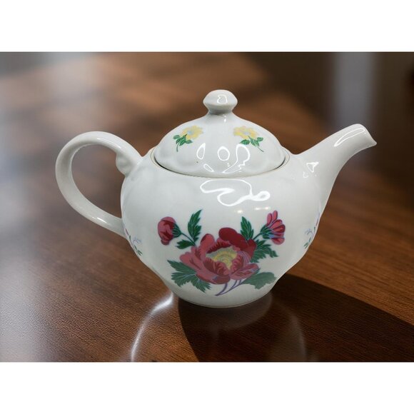 vintage laura ashley porcelain parfumes floral gold trim tea pot - Picture 3 of 11